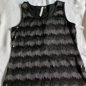 Black sequin tank top